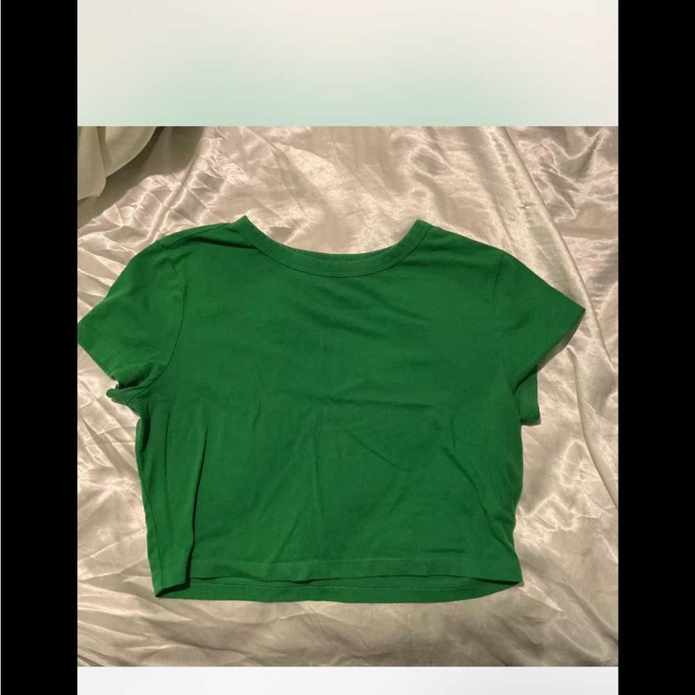 Wild Fable Green Fitted Crop T-Shirt